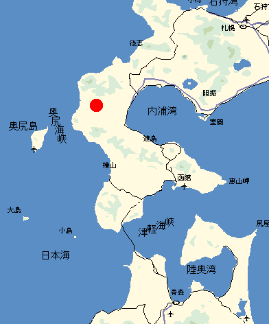 北海道南部の地図